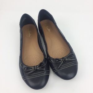 New Clarks Womens Poem Cottage Leather Ballet Flat